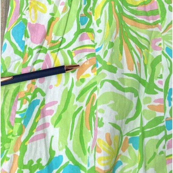 Lilly Pulitzer Size 00 Mini Dress Blue Green Sleeveless - Picture 4 of 4